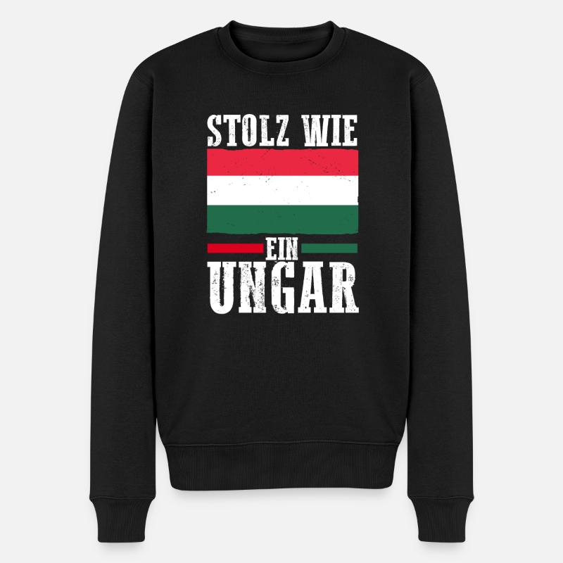 Ungar Ungarisch Ungarn - Männer Premium Bio Pullover - Schwarz