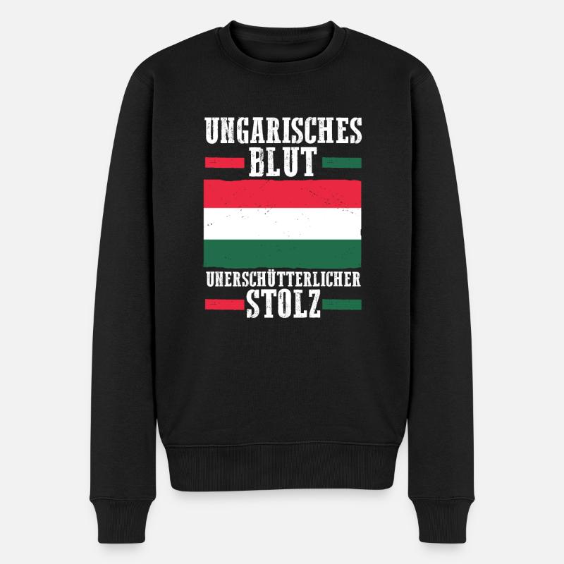 Ungar Ungarisch Ungarn - Männer Premium Bio Pullover - Schwarz