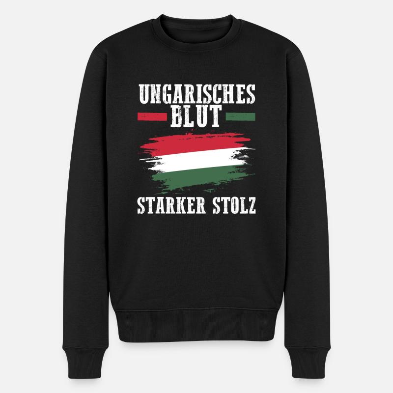 Ungar Ungarisch Ungarn - Männer Premium Bio Pullover - Schwarz