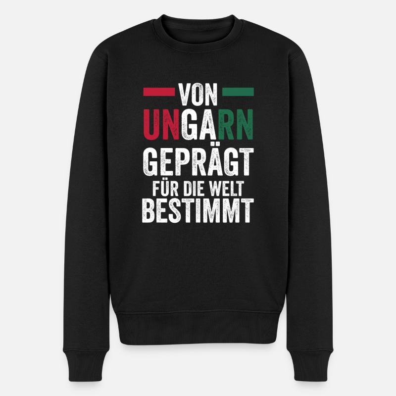 Ungar Ungarisch Ungarn - Männer Premium Bio Pullover - Schwarz