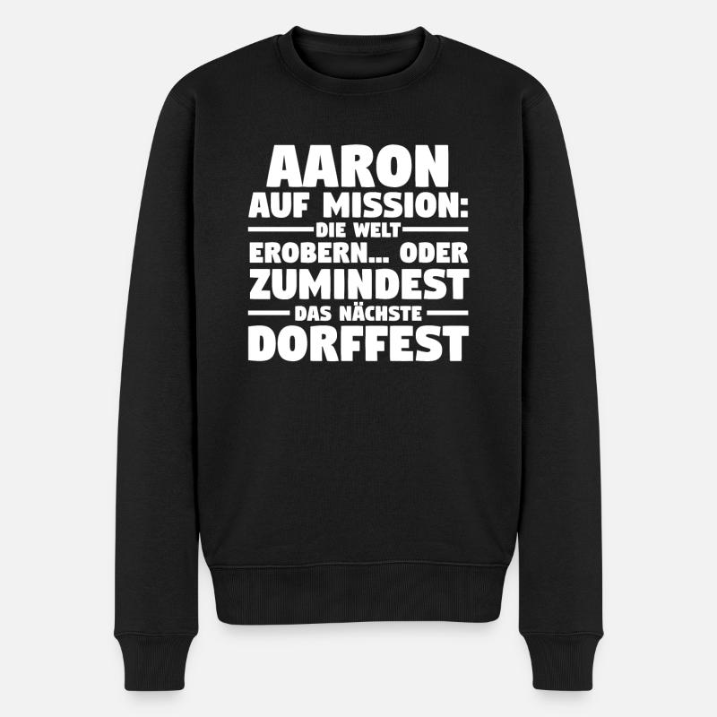 Prénom Aaron - Pull Premium bio Homme - noir