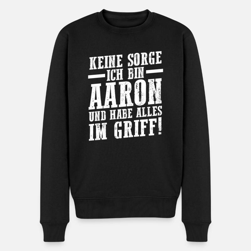 Prénom Aaron - Pull Premium bio Homme - noir
