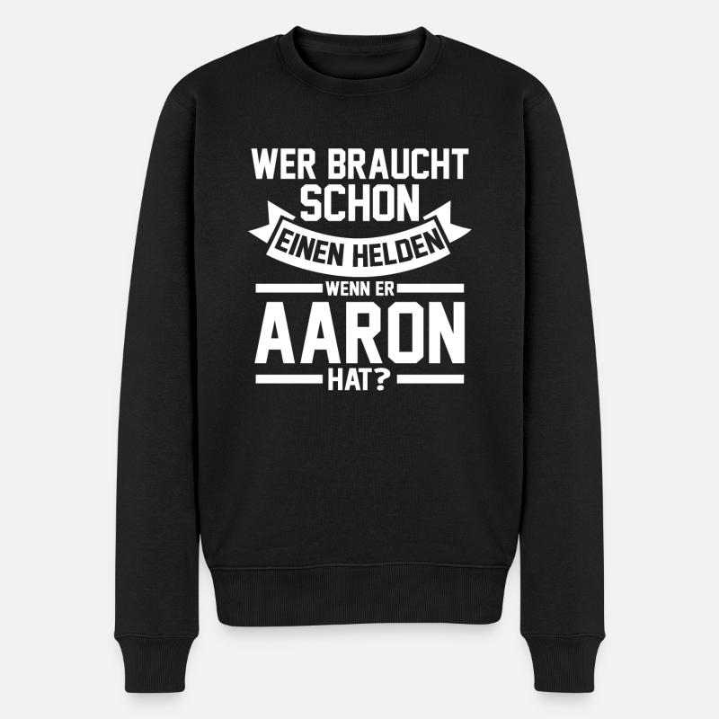 Prénom Aaron - Pull Premium bio Homme - noir