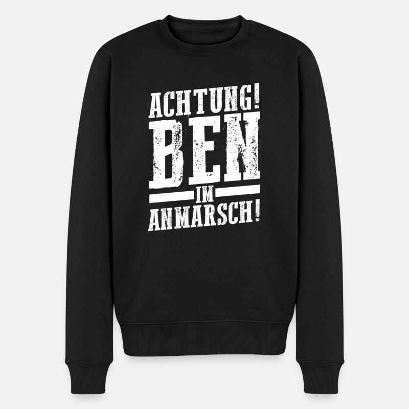 Vorname Ben - Männer Premium Bio Pullover - Schwarz