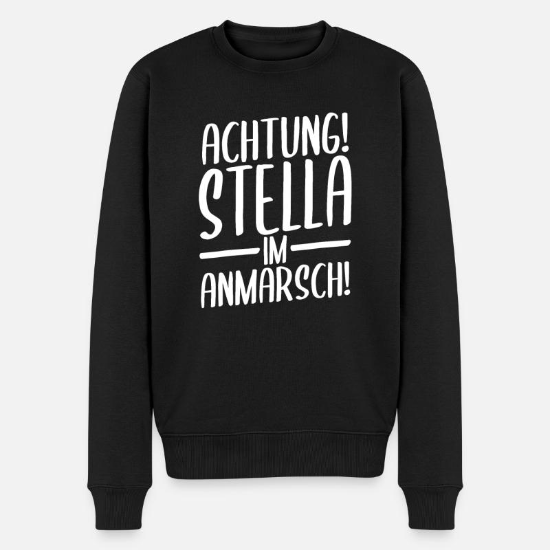 Vorname Stella - Männer Premium Bio Pullover - Schwarz