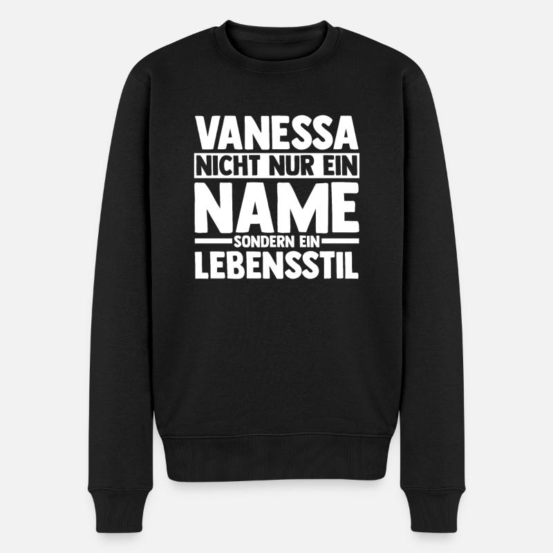 Vorname Vanessa - Männer Premium Bio Pullover - Schwarz