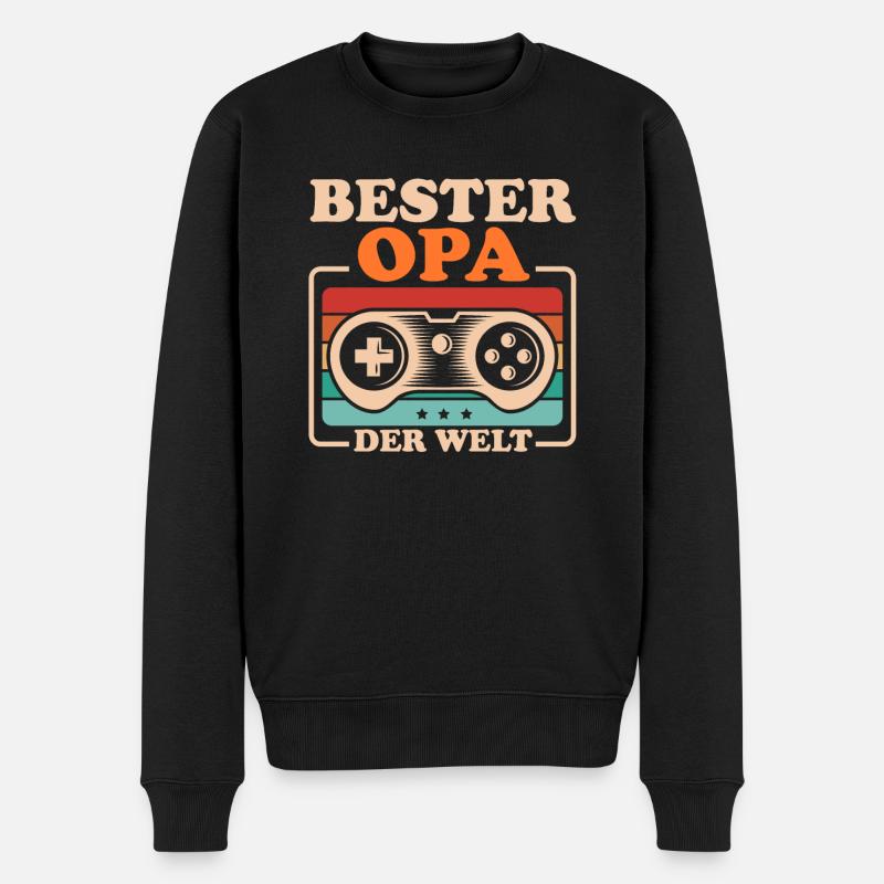 Bester Opa Der Welt - Männer Premium Bio Pullover - Schwarz