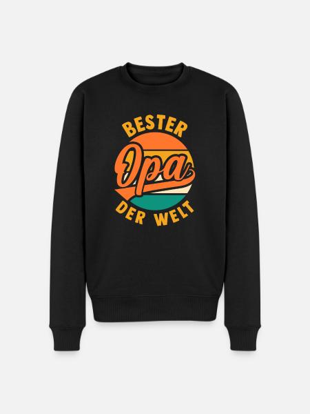 Großvater Beste Opa - Männer Premium Bio Pullover - Schwarz