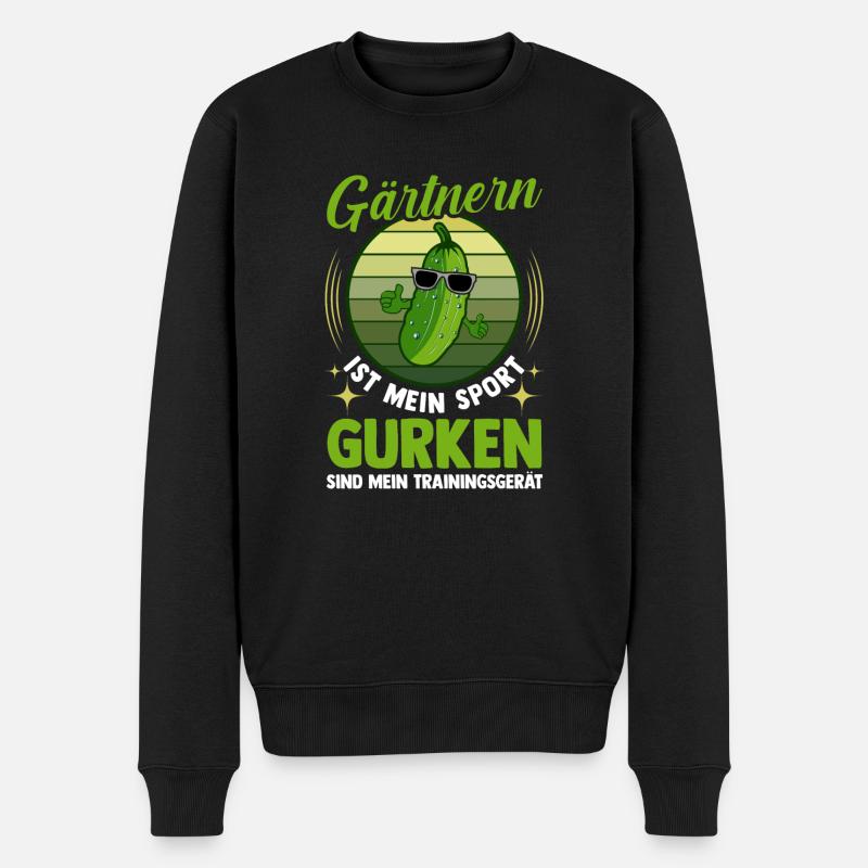 Gärtner Gurke Bauer Garten - Männer Premium Bio Pullover - Schwarz