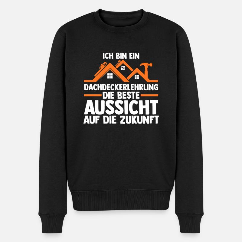 Dachdeckerei Ausbildung Lehrling Auzbi Dachdecker - Männer Premium Bio Pullover - Schwarz