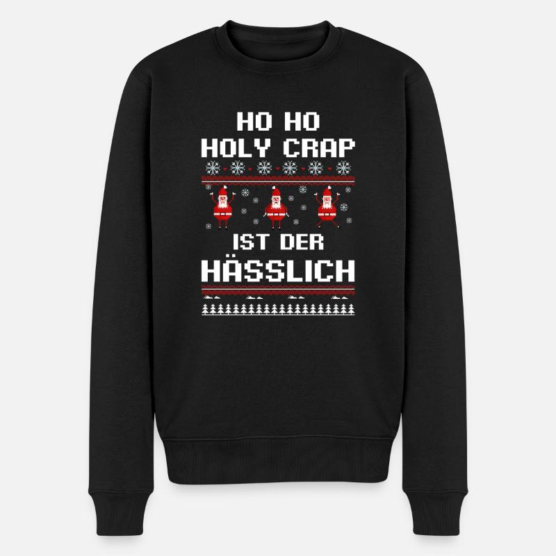 Weihnachtsmann Weihnachtsfest Ugly Christmas - Männer Premium Bio Pullover - Schwarz