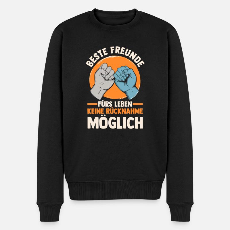Beste Freunde - Männer Premium Bio Pullover - Schwarz