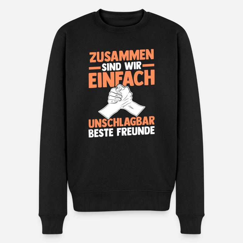Beste Freunde - Männer Premium Bio Pullover - Schwarz