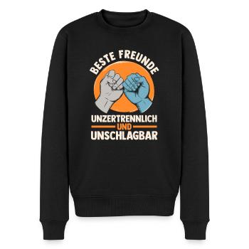 Beste Freunde - Männer Premium Bio Pullover - Schwarz - Vorne - Nico (187cm)