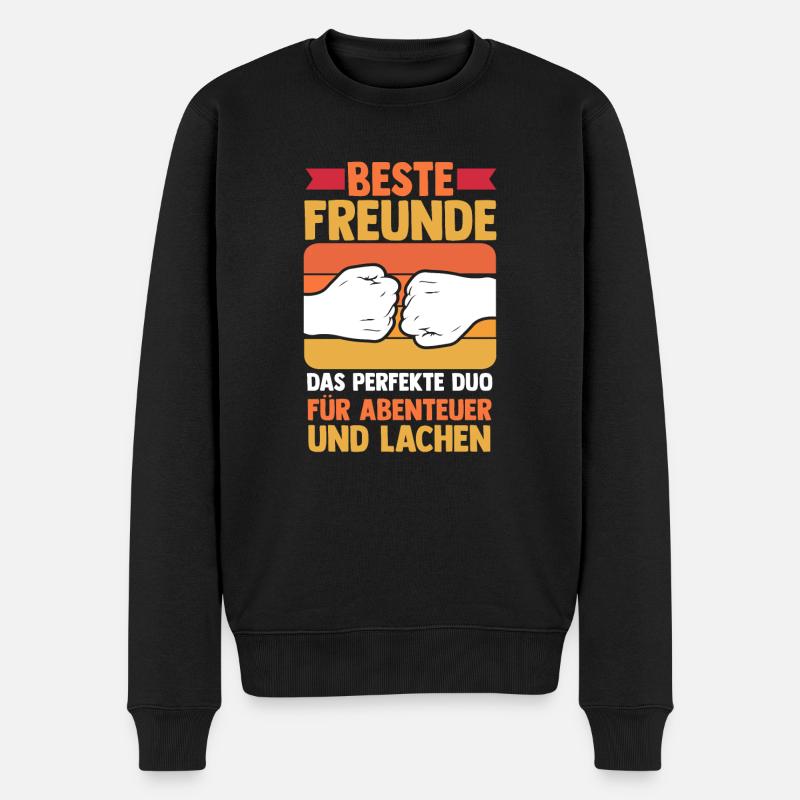 Beste Freunde - Männer Premium Bio Pullover - Schwarz