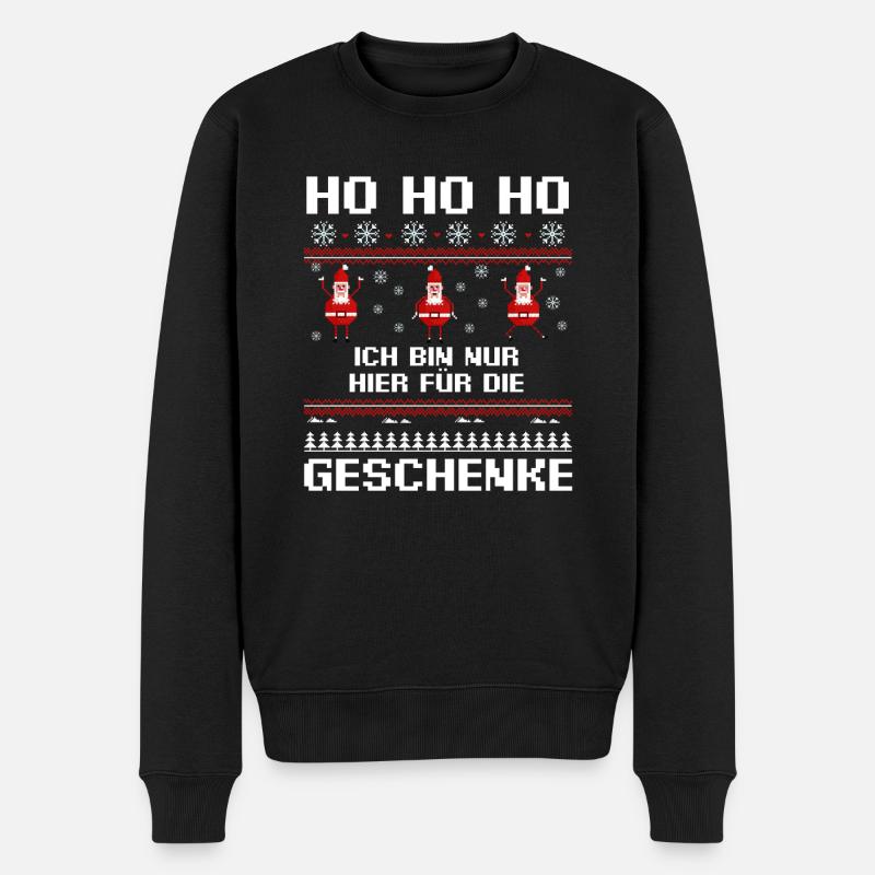 Weihnachtsmann Weihnachten Weihnachts - Männer Premium Bio Pullover - Schwarz