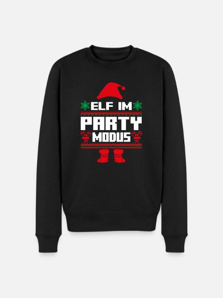 Christmas Elf Christmas Party Elf - Men's Premium Organic Jumper - black