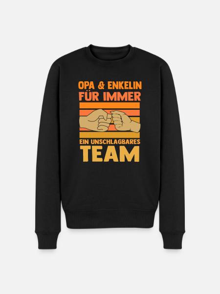 Opa en kleinzoon - Mannen Premium Bio sweater - zwart