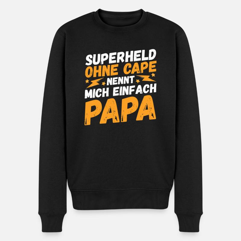 Vater Papa - Männer Premium Bio Pullover - Schwarz