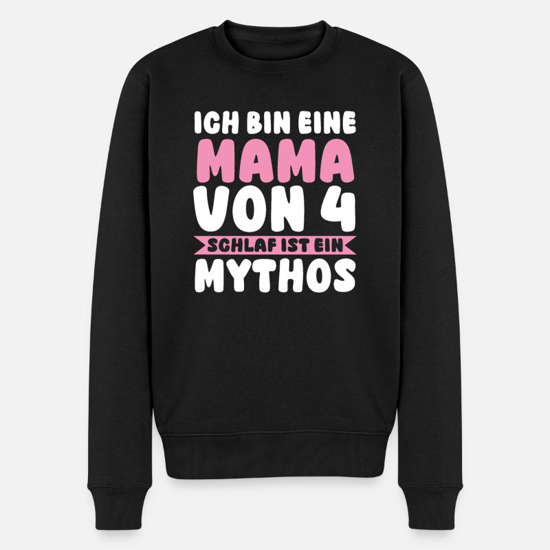 Mama Von 4 Kindern - Männer Premium Bio Pullover - Schwarz