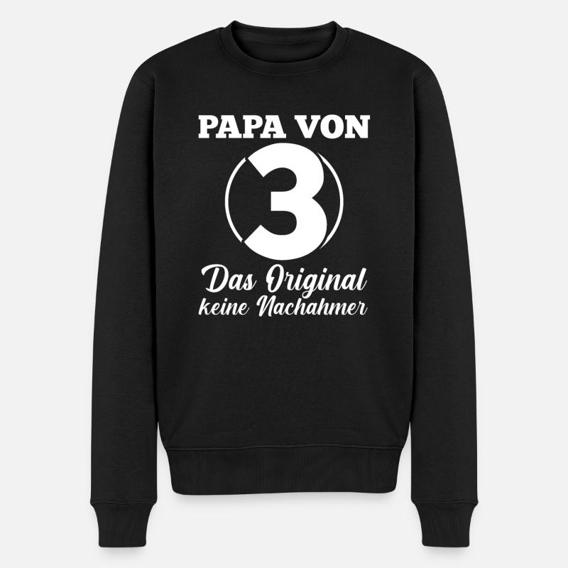 Père de 3 enfants - Pull Premium bio Homme - noir