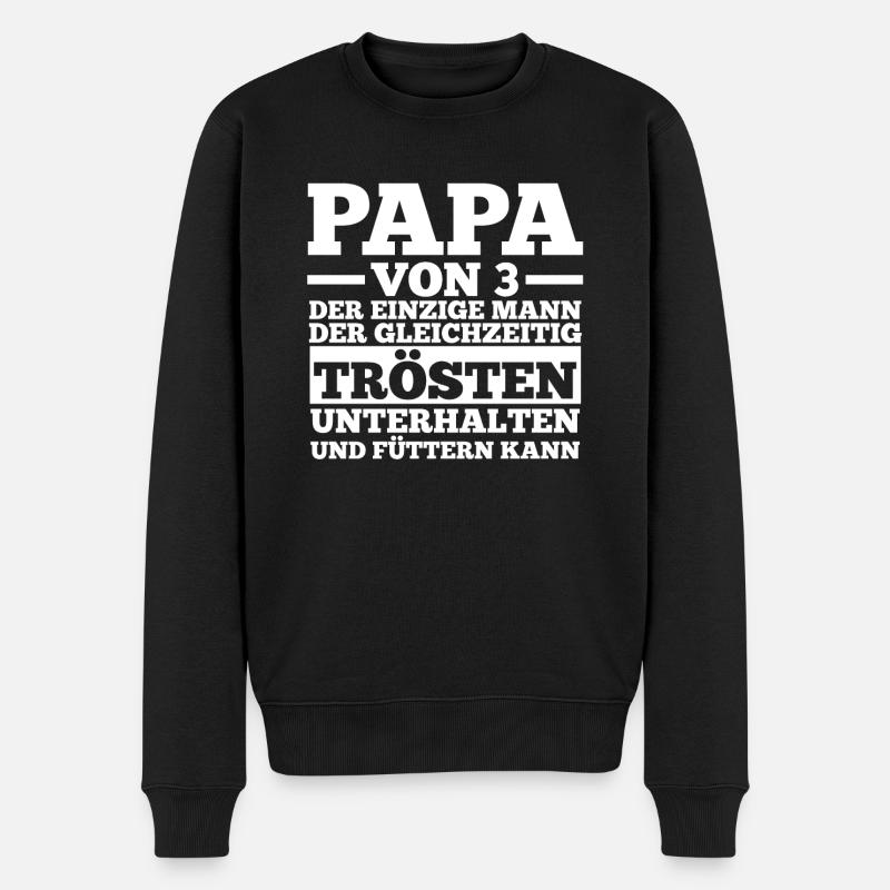 Père de 3 enfants - Pull Premium bio Homme - noir