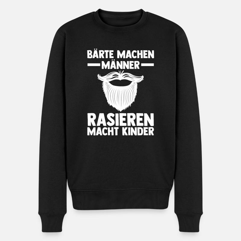 Bärtig Bartträger Bart - Männer Premium Bio Pullover - Schwarz