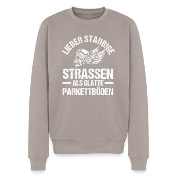Motard Moto Moto - Pull Premium bio Homme - taupe - Devant - Nico (187cm)