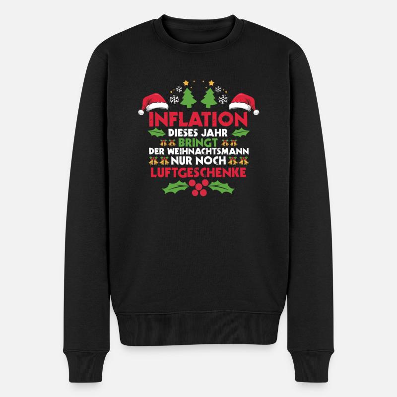 Weihnachtsmann Inflation Weihnachten - Männer Premium Bio Pullover - Schwarz