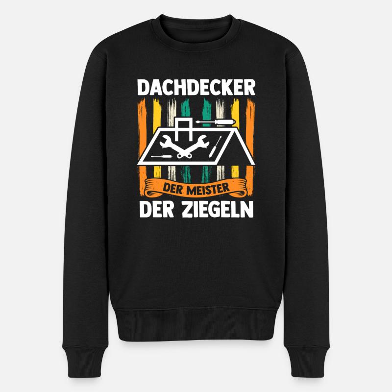 Dachdeckermeister Dachdecker - Männer Premium Bio Pullover - Schwarz