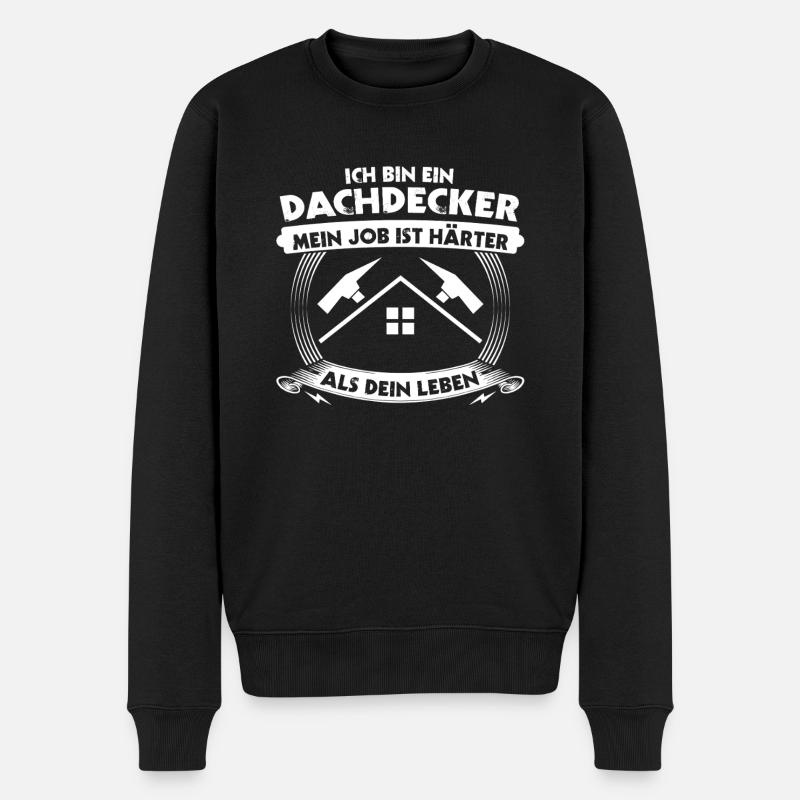 Dachdeckermeister Dachdecker - Männer Premium Bio Pullover - Schwarz