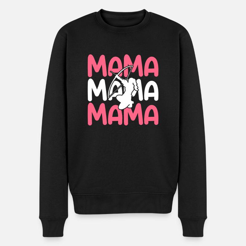 Bogenschütze Mama Mutter Bogenschießen - Männer Premium Bio Pullover - Schwarz