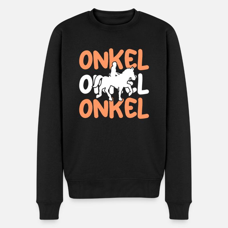 Monter à cheval oncle - Pull Premium bio Homme - noir