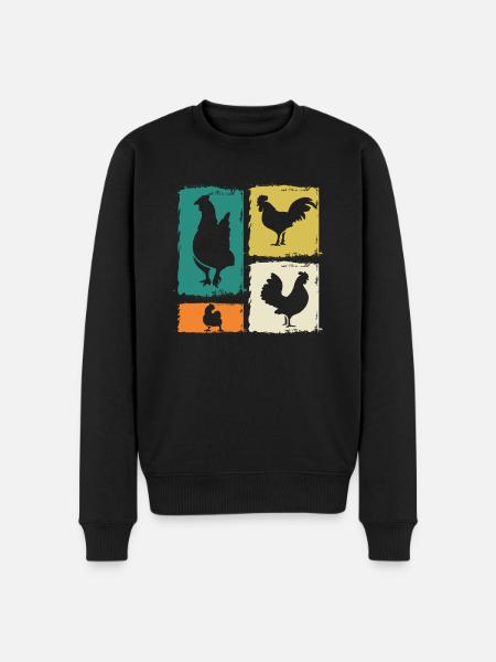 Chicken Rooster - Men's Premium Organic Jumper - black