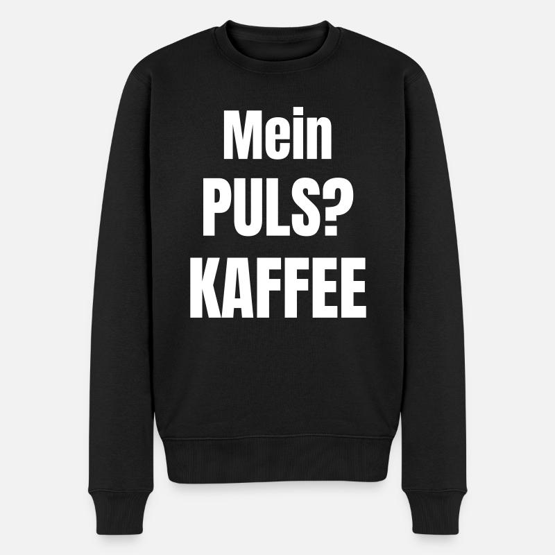 My pulse? Coffee - Men's Premium Organic Jumper - black