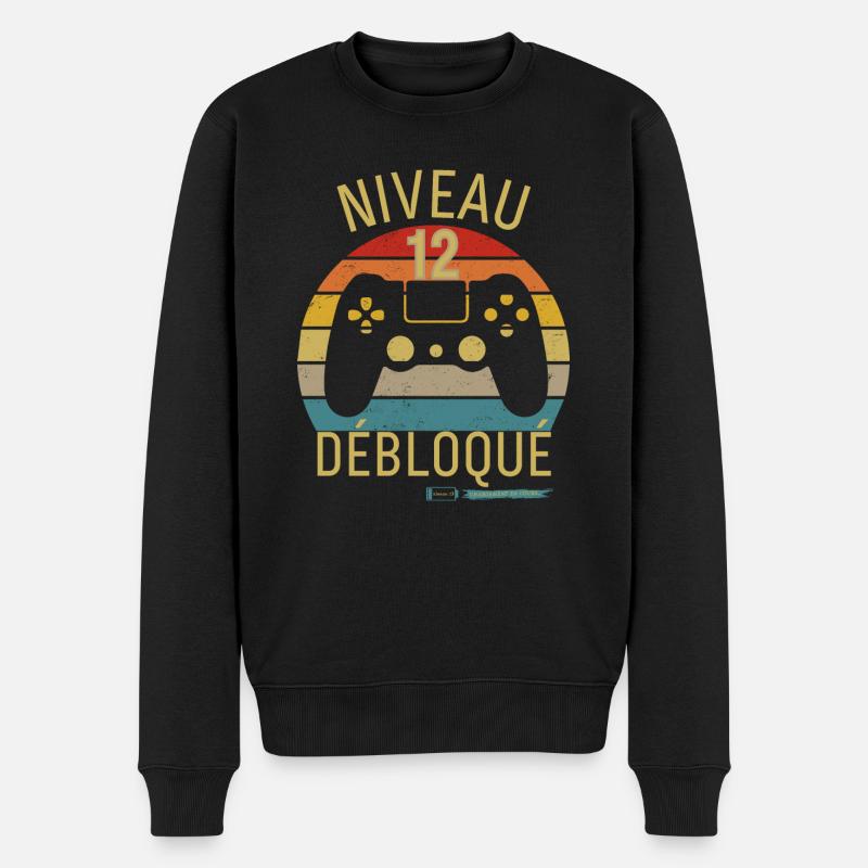 Niveau 12 Débloqué - Pull Premium bio Homme - noir