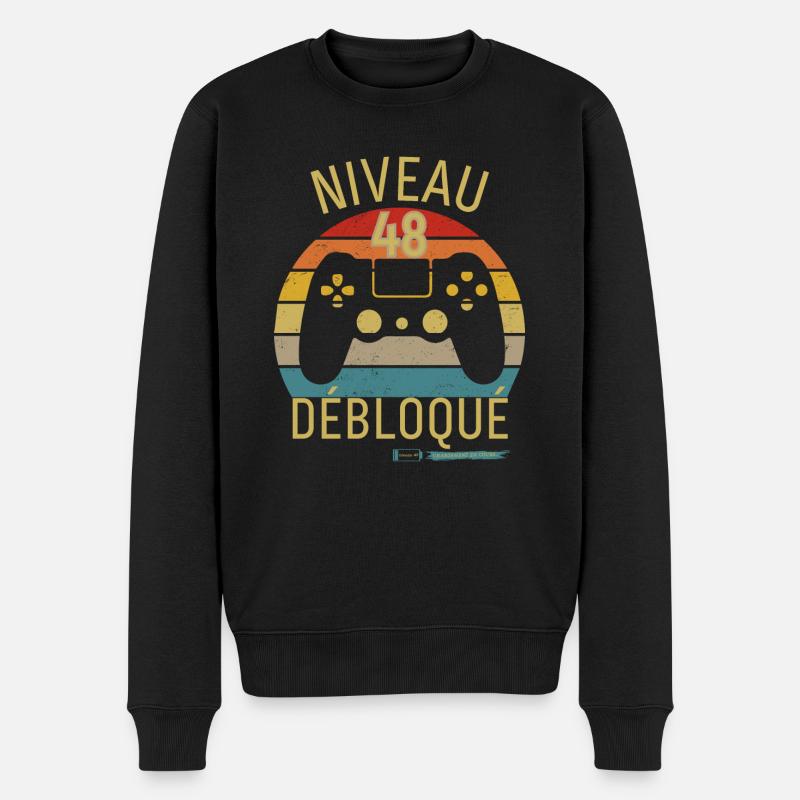 Niveau 48 Débloqué - Pull Premium bio Homme - noir