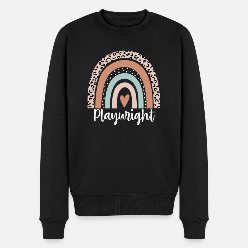 Playwright Rainbow Leopard Funny Playwright - Men's Premium Organic Jumper - black