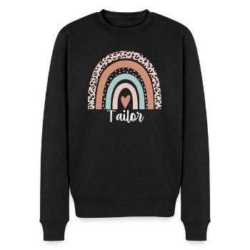 Tailor Rainbow Leopard Funny Tailor Appreciation - Men's Premium Organic Jumper - black - Front - Nico (187cm)