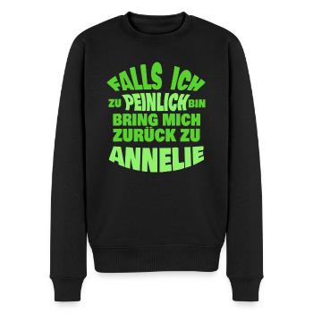 Annelie als Jungesellenabschied - Männer Premium Bio Pullover - Schwarz - Vorne - Nico (187cm)