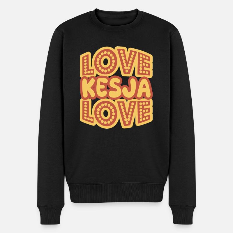 Vorname Kesja - Männer Premium Bio Pullover - Schwarz