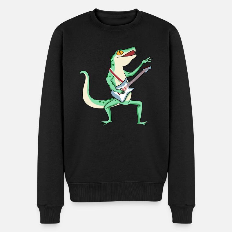 Star Eidechse E-Gitarre - Männer Premium Bio Pullover - Schwarz