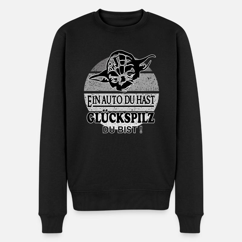 Sprüche Autofahrer Autofahrerin Glückspilz - Männer Premium Bio Pullover - Schwarz