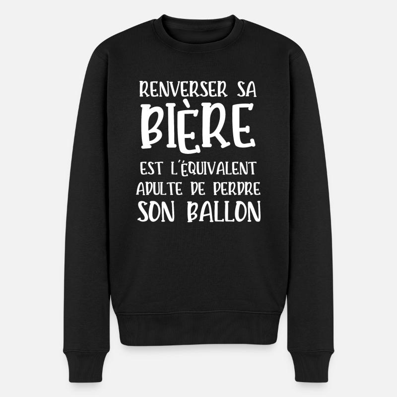 renverser sa bière - Pull Premium bio Homme - noir