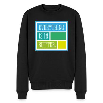 Butter - Männer Premium Bio Pullover - Schwarz - Vorne - Nico (187cm)