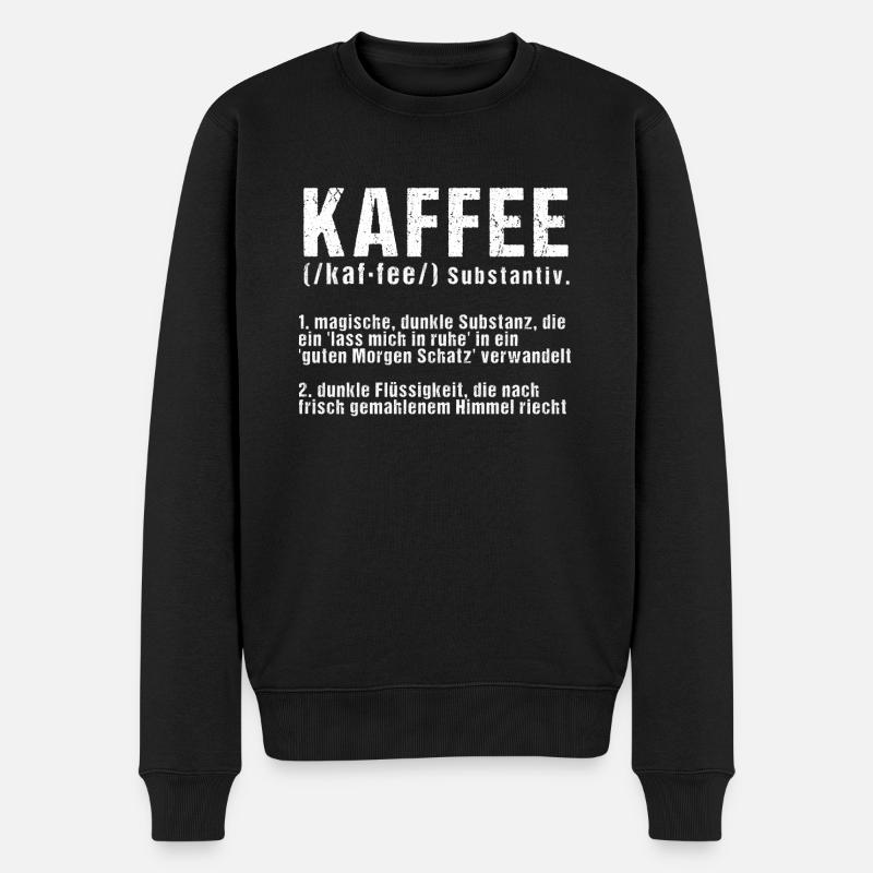 lustige Kaffee Definition - Männer Premium Bio Pullover - Schwarz