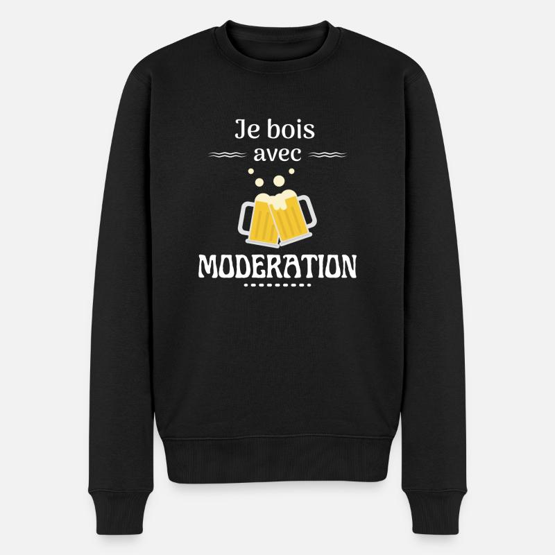 Je bois avec modération - Pull Premium bio Homme - noir