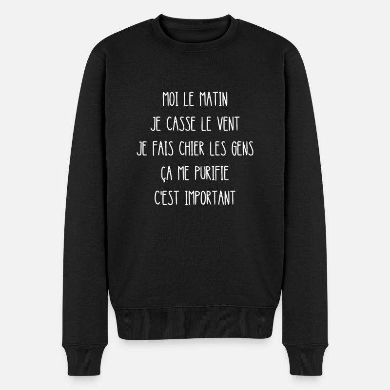 moi le matin - Pull Premium bio Homme - noir