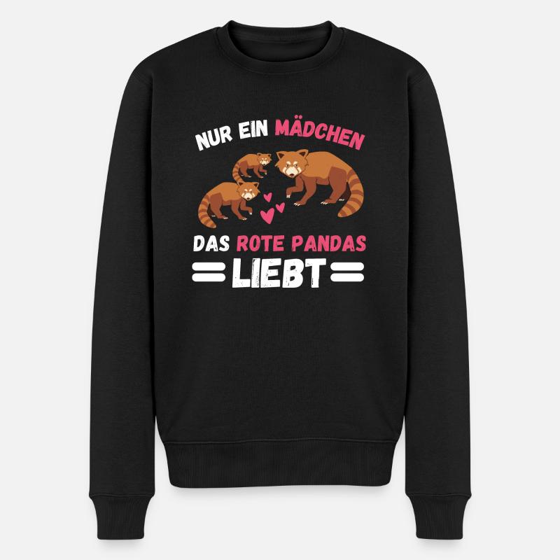 China Zoo Tier Mädchen Geschenk Roter Panda - Männer Premium Bio Pullover - Schwarz