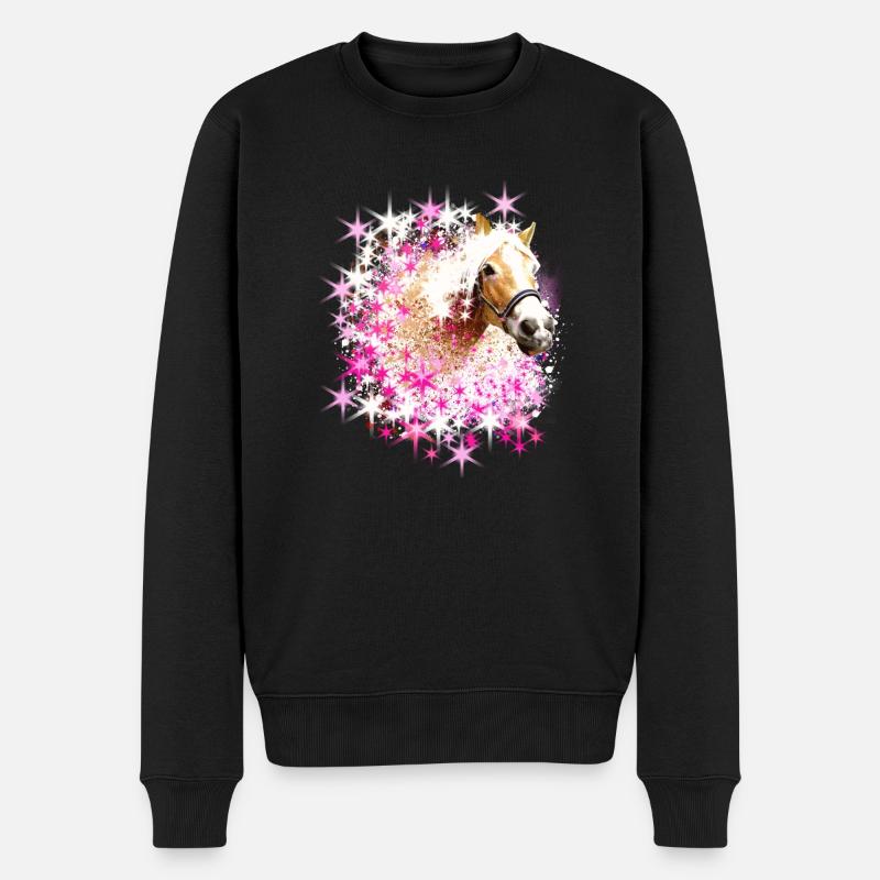pferd,haflinger, graffiti, malerei,pferde,sterne - Männer Premium Bio Pullover - Schwarz